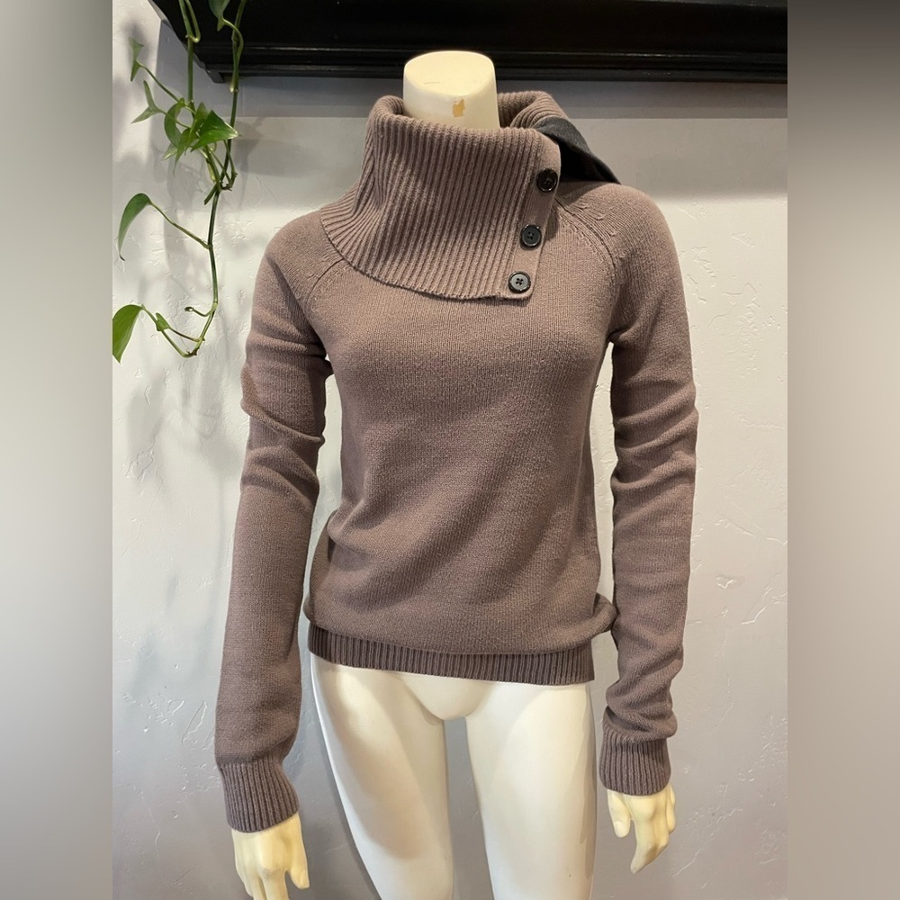 Women's gap cotton thick knit Taupe Button-Up Sweater size S tall